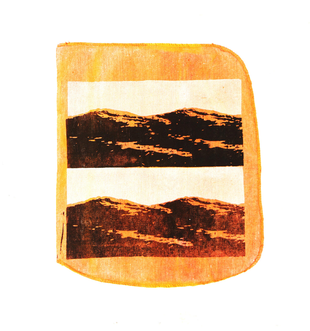 &quot;Home (single print)&quot;, 2023, ink on shop rag, 12&quot; × 14&quot;.